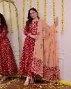 Red Anarkali set