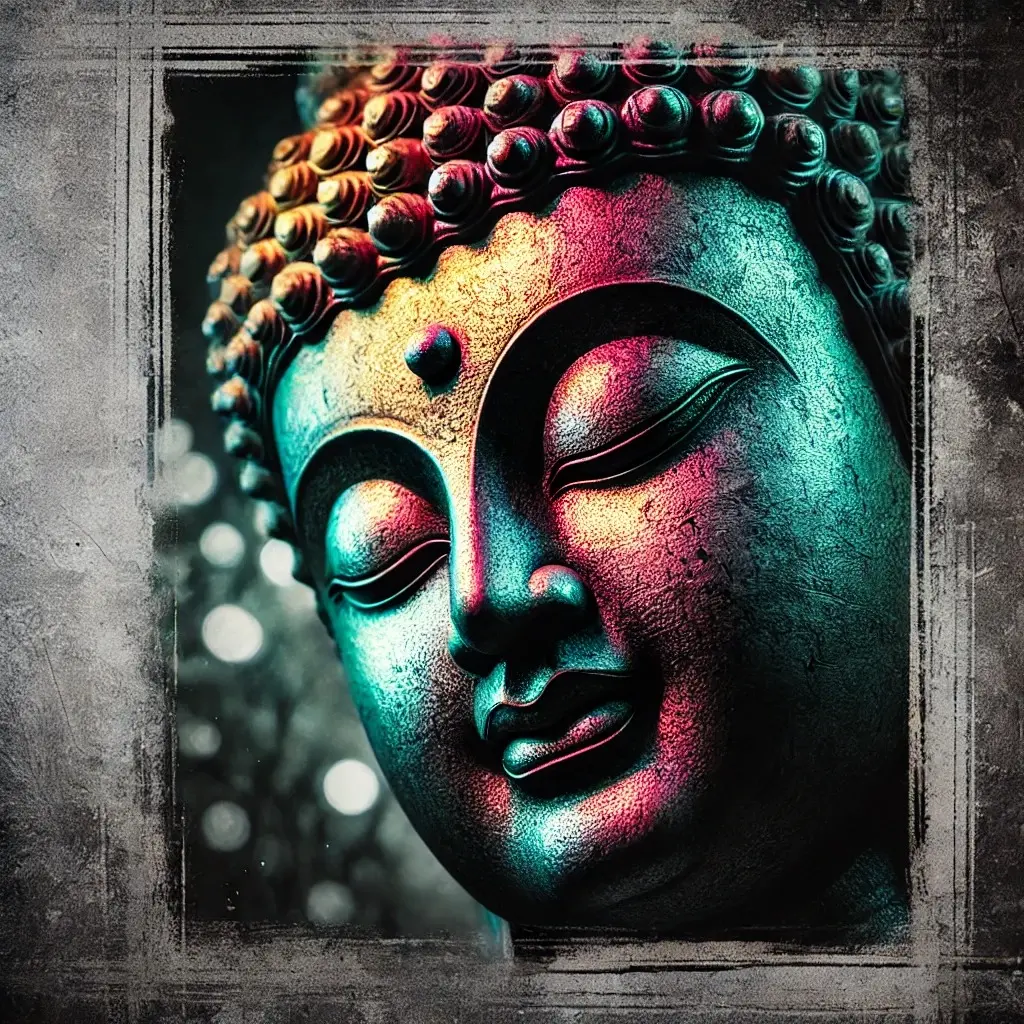 Gray Canvas Buddha Photo Frame