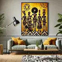 Golden Tribal Art Canvas Printing Photo Frame