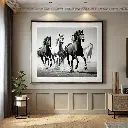 Wood Golden Galloping Horses Photo Frame