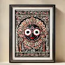 Black Lord Jagannath Canvas Print Photo Frame