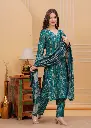 Teal Green Muslin Kurti Set